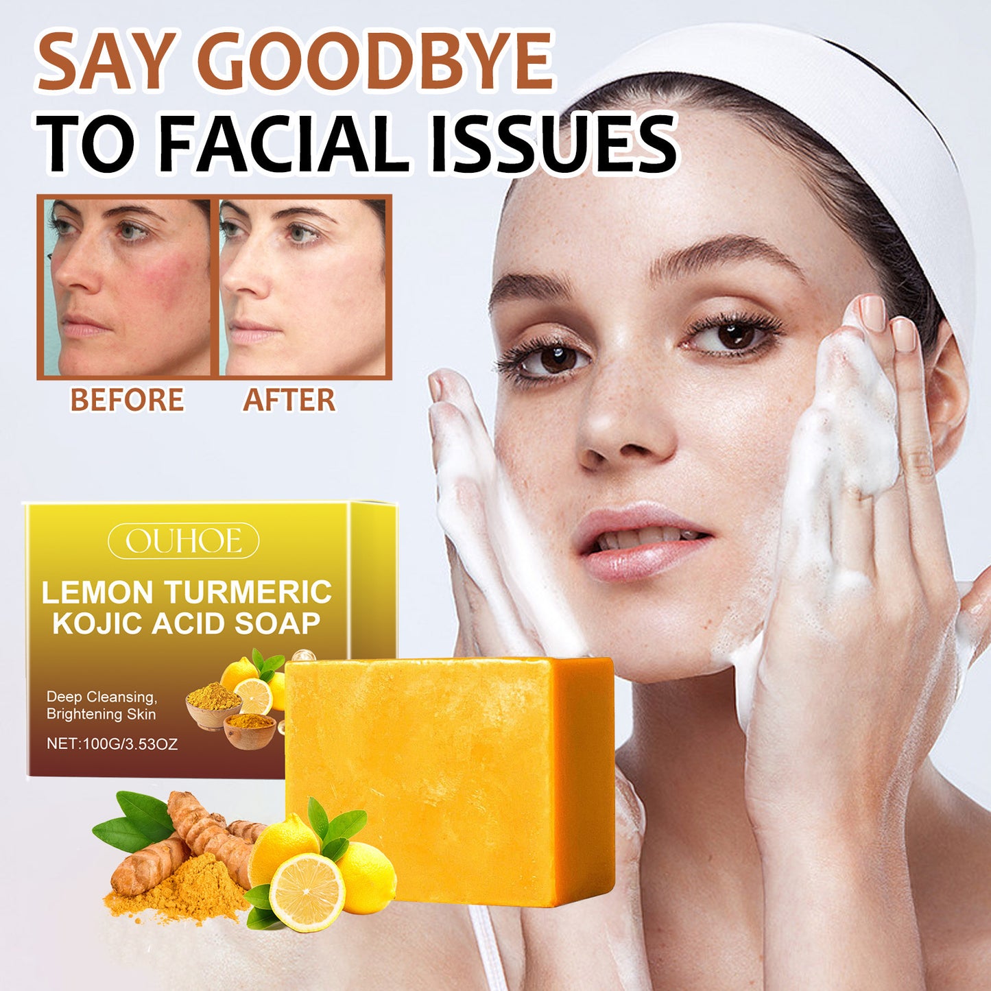 Lemon Turmeric Kojic Acid Soap Face Soap