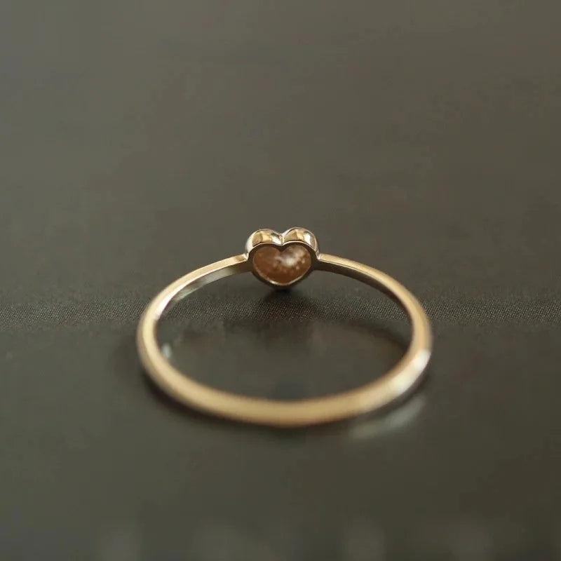 Girl Simple and Versatile Super Cute Heart Ring Jewelry