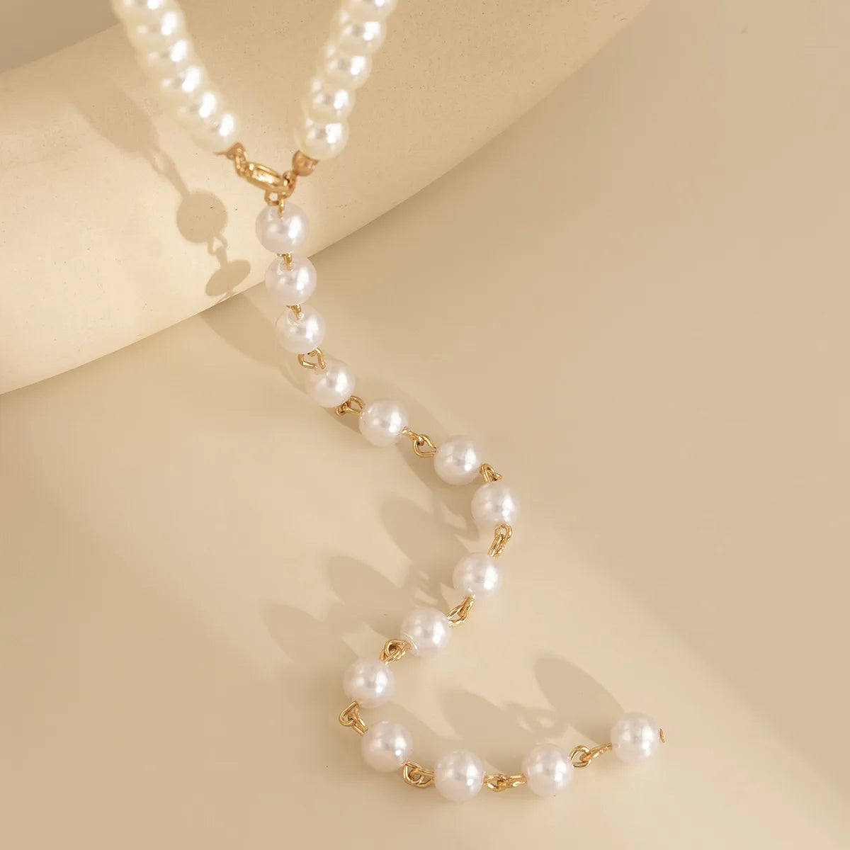 Jewelry Retro Beaded Chain Beaded Collar Simple Imitation Pearl Fringe Long Niche Necklace