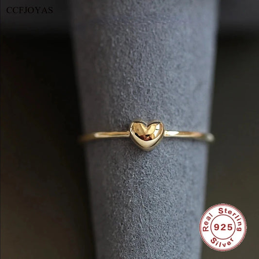 Girl Simple and Versatile Super Cute Heart Ring Jewelry