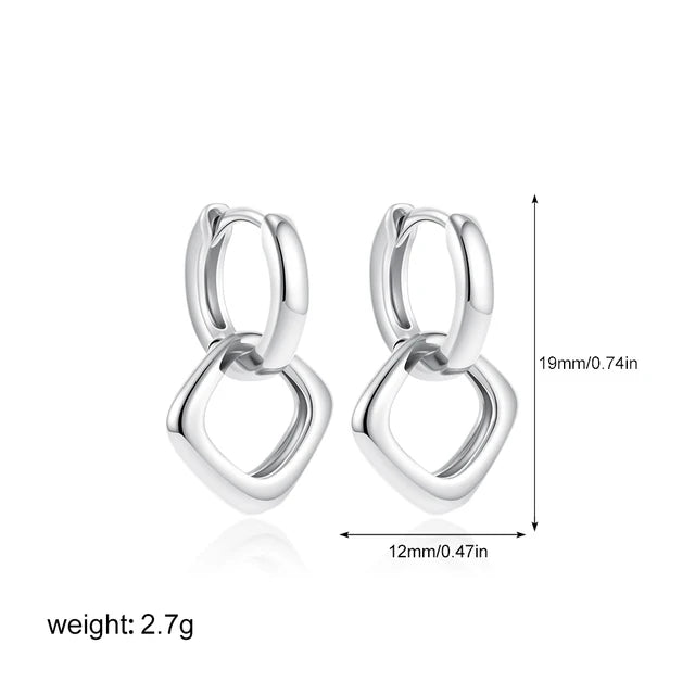 Waterproof Anti Allergic Metal Geometric Irregular Drop Earrings