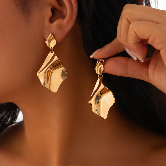 Women Fashion Statement Goth Gold Color Piercing Earrings Jewelry Gift